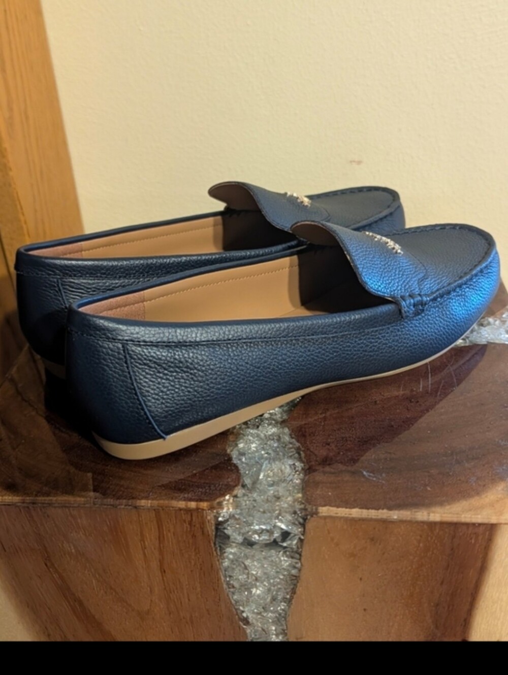 Kate Spade Briar Loafers in Navy Blue Pebbled Leather sz 8.5 - Picture 11 of 11